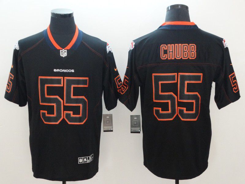 Men Denver Broncos #55 Chubb Nike Lights Out Black Color Rush Limited NFL Jerseys